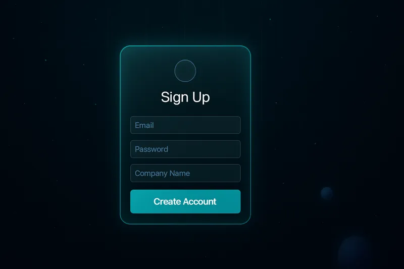 Sign up dashboard